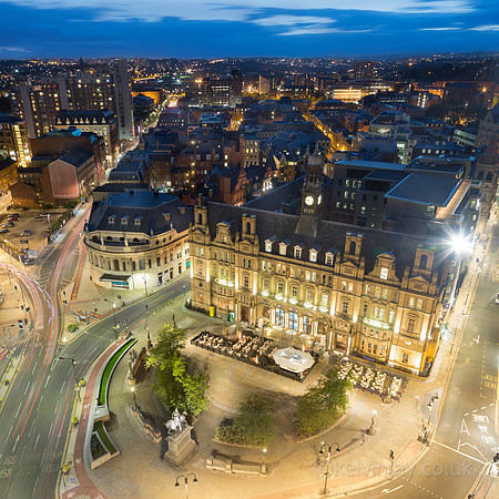 Leeds city square night SQ