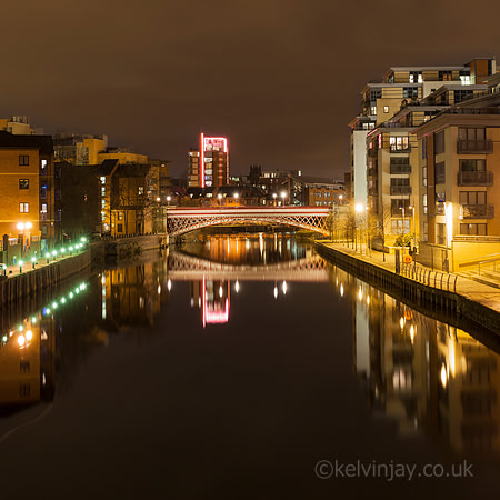 Leeds river Aire night